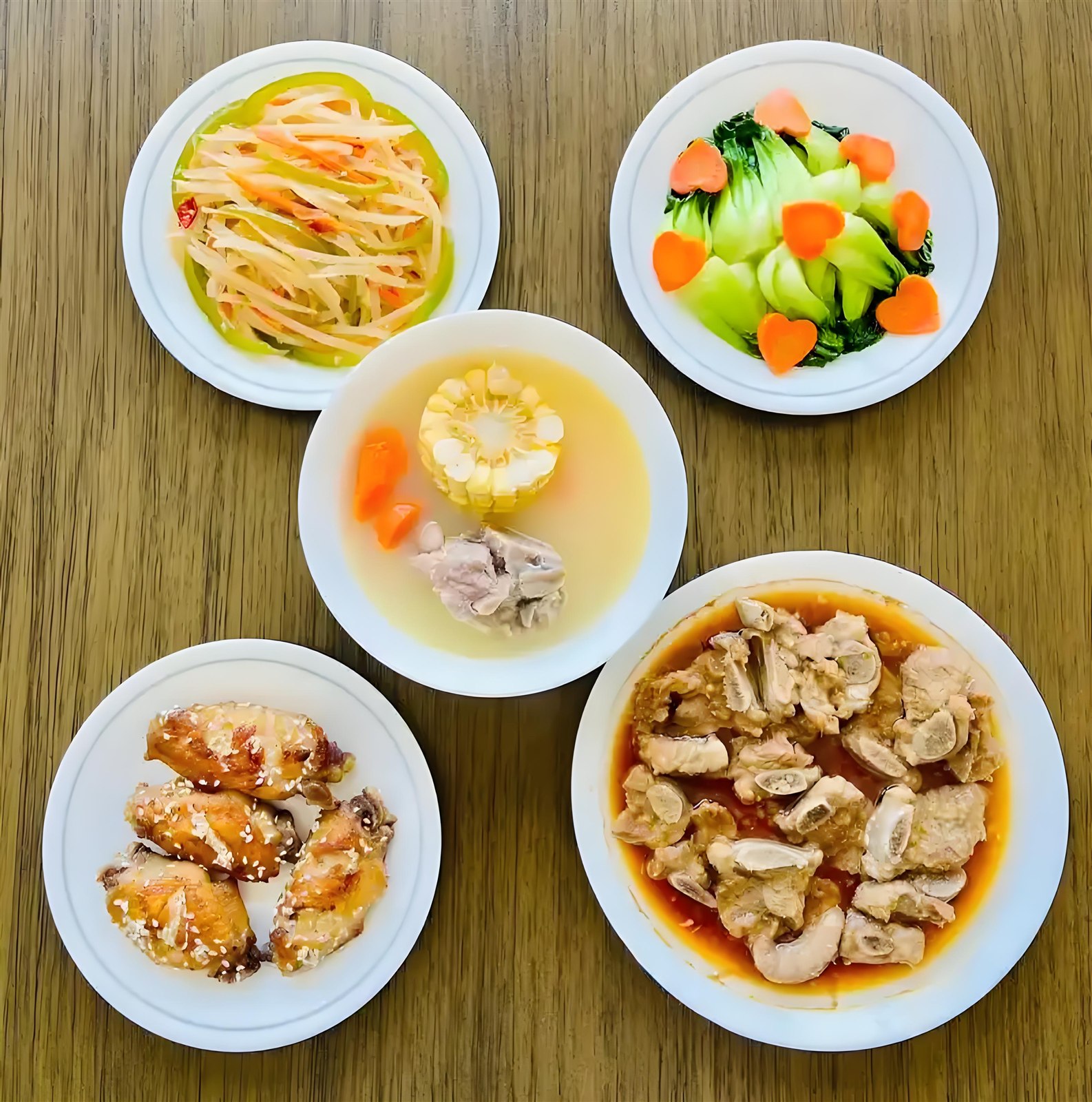 可乐鸡翅 · 红烧排骨 · 土豆丝